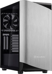 Silverstone Seta A1 Gaming Midi Tower Computer Case with Window Panel and RGB Lighting Black/Silver