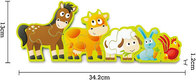 Wooden Kids Puzzle Numbers & Farm Animals 10pcs Hape