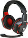 Komc G302 Over Ear Gaming Headset με σύνδεση 2x3.5mm Black/Red