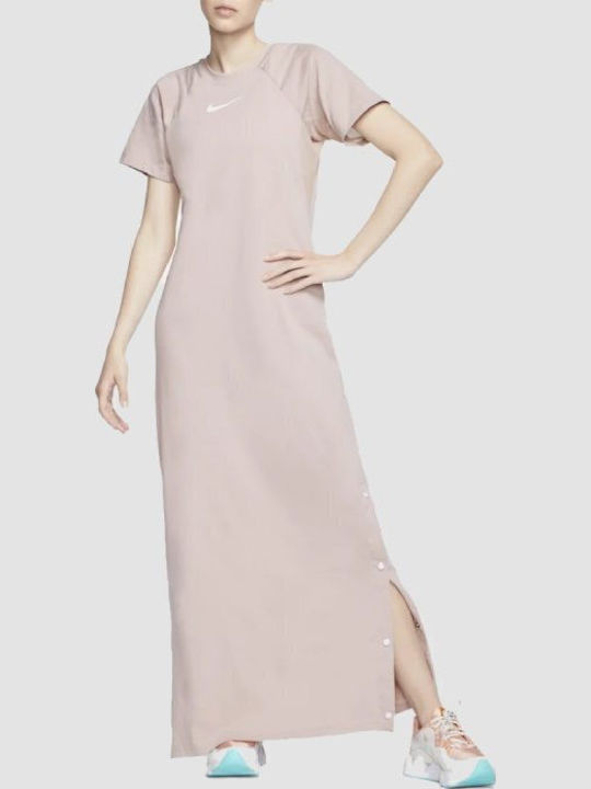 Air Summer Maxi Athletic Dress Short Sleeve Purple