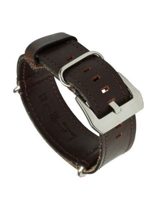 Strap Diloy 385 NATO dark brown leather strap 24mm