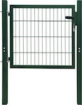 vidaXL Metal Fence Gate in Green Color 1.5x1.03m