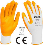 Ingco Gloves for Work Yellow Nitrile