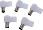 Powertech Plug Coaxial male 5pcs Whitr (CAB-V013)