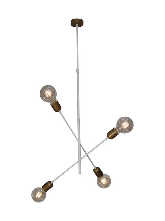 Home Lighting Pendant Chandelier for 4 Bulbs E27 Bronze 77-3799