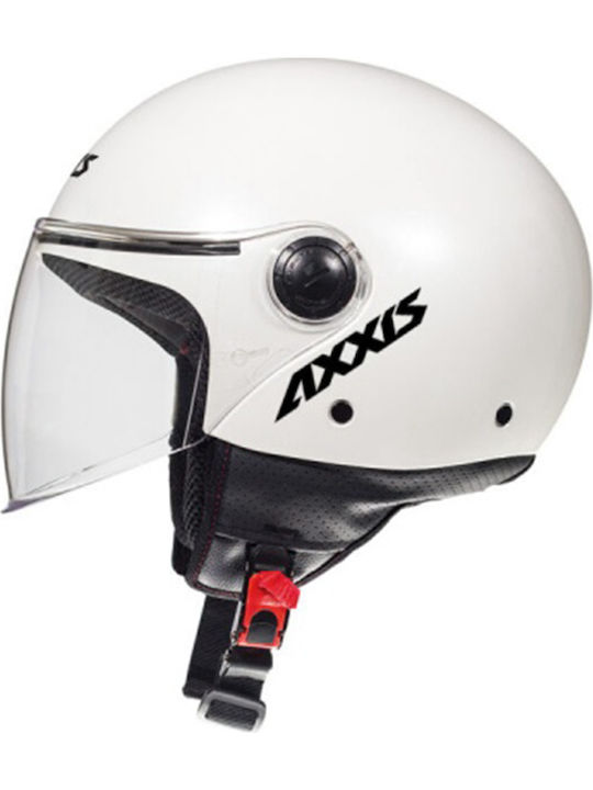 Axxis Square Solid Jet Helmet DOT / ECE 22.05 1000gr Pearl White 41050000004