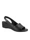 Naturelle S034 Anatomic Women's Leather Platform Shoes Black