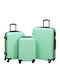 vidaXL vidaXL Hart Türkis Reise Koffer Maximalhöhe 76cm mit 4 Räder Koffer-Set 3 Stück