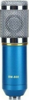 Condenser XLR Microphone BM-980 Shock Mounted/Clip On for Voice In Blue Colour