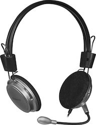 Defender Aura 120 On Ear Multimedia Ακουστικά με μικροφωνο και σύνδεση 3.5mm Jack σε Ασημί χρώμα