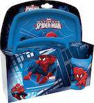 Trudeau Feeding Set Spiderman Shape made of Plastic Blue 3pcs