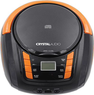 Crystal Audio Φορητό Ηχοσύστημα BMB2KO με CD / Ραδιόφωνο σε Μαύρο Χρώμα