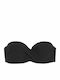 Top De Bikini Strapless Cupe D Negru