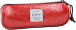 Lyc Sac Eclair Crackling Pencil Case with 1 Compartment Red