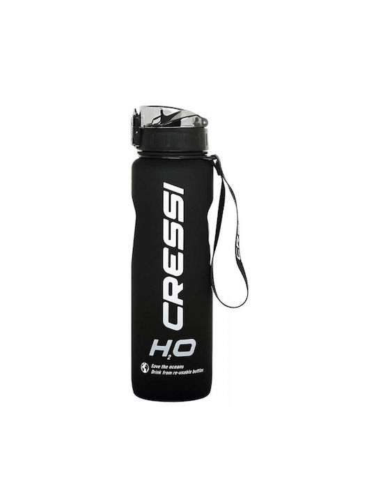 CressiSub H2O Frosted Sport Plastic Water Bottle 1000ml Black