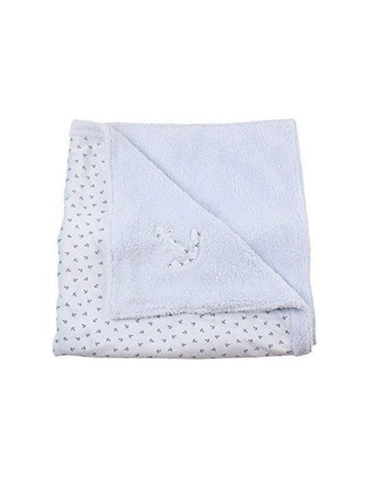 Minene Κουβέρτα Αγκαλιάς & Λίκνου Fleece Γαλάζια 75x100εκ.