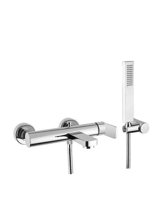 Armando Vicario Glam 700149 Mixing Bathtub Shower Faucet Complete Set Silver