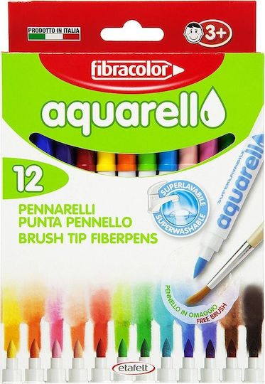 Fibracolor Aquarell Washable Drawing Markers Set 12pcs