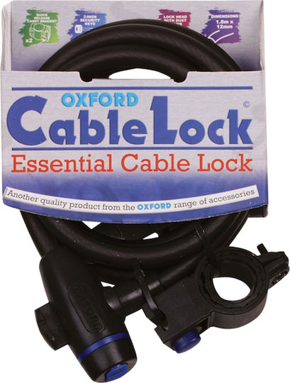 Oxford Cable Bicycle Cable Lock with Key Black