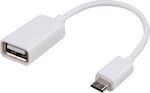 Converter micro USB male to USB-A female White 1pcs