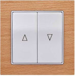 Elitra Plus 6010609 Recessed Electrical Rolling Shutters Wall Switch with Frame Basic Brown