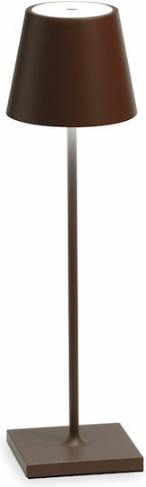 Zafferano Poldina Metal Table Lamp LED with Brown Shade and Base Zafferano Poldina Metal Table Lamp LED with Brown Shade and Base