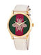 Gucci G-Timeless Γυναικείο Ρολόι Μπαταρίας με Μπεζ Δερμάτινο Λουράκι
