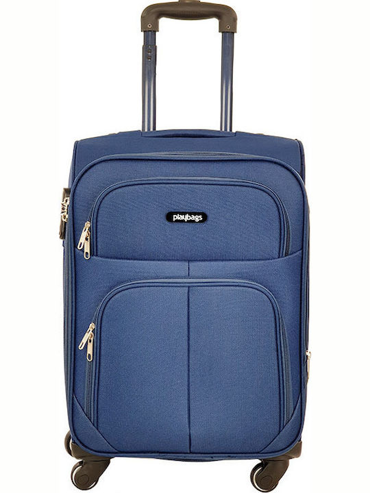 Playbags Cabin Fabric Blue Suitcase With 4 Whee...