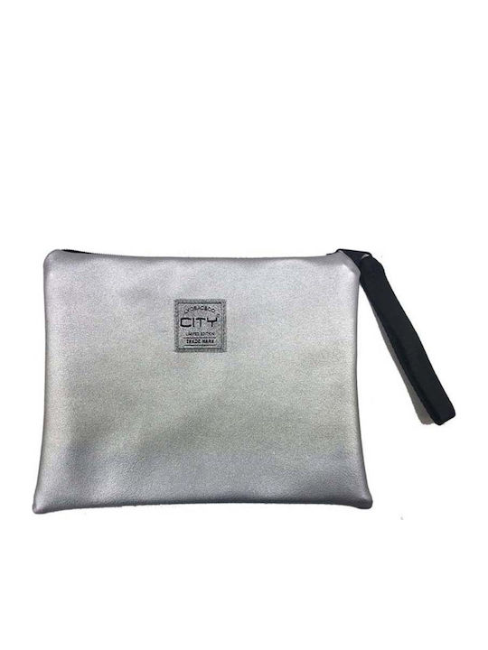 Lyc Sac Γυναικείο Νεσεσέρ City-Safe Pocket Metallics 4ever Limited σε Ασημί χρώμα