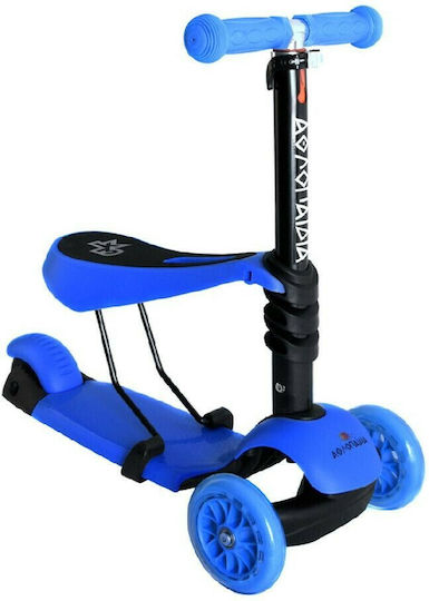 Athlopaidia Kids Scooter 3-Wheel with Seat for 3+ Years Blue