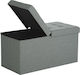 Stool Bench Stool With Storage Space Upholstered with Fabric Grey 76x38x38cm