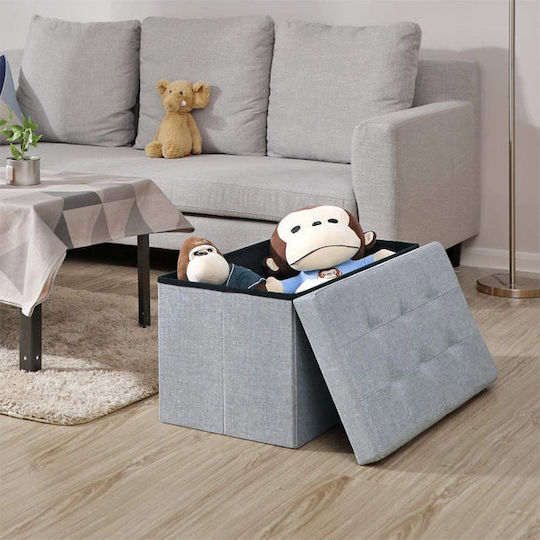 Bench Stool With Storage Space Gray 76x38x38cm Bench Stool With Storage Space Gray 76x38x38cm