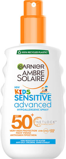 Garnier Ambre Solaire Sensitive Advanced SPF50+ Waterproof Kids Sunscreen Spray for Face & Body 200ml