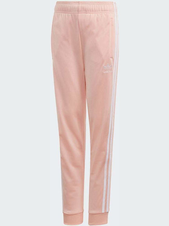 Adidas Παιδικό Παντελόνι Φόρμας Ροζ Superstar