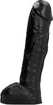 All Black Bratwurst Ρεαλιστικό Dildo με Όρχεις και Βεντούζα Μαύρο 29cm