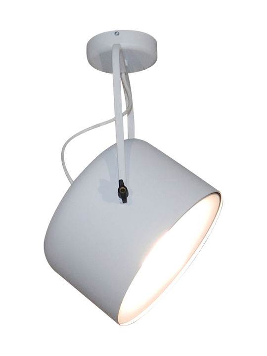 Home Lighting Μοντέρνα Μεταλλική Πλαφονιέρα Οροφής με Ντουί E27 σε Λευκό χρώμα 21cm