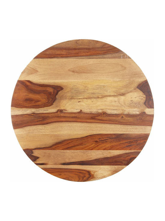 vidaXL Round Solid Wood Table Surface Brown 50x50cm