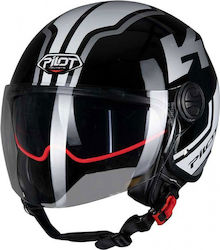 Pilot Fazer SV Jet Helmet with Sun Visor ECE 22.05 1100gr Gloss Black/Grey PIL000KRA73