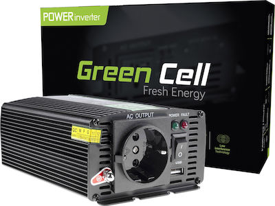 Green Cell Car Inverter Modified Sinewave 300W to Converter 12V DC in 230V AC with 1xUSB