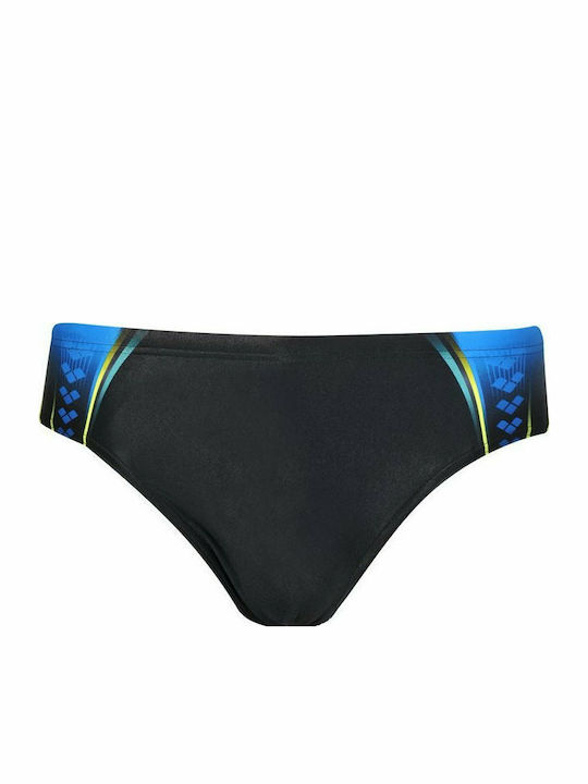 Arena One Placed Print Brief Herren Badebekleidung Slip Schwarz mit Mustern