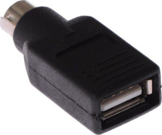 PS/2 Male to USB-A Female Converter Black 1 Piece