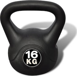 vidaXL Black PVC Kettlebell 16kg