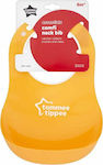 Tommee Tippee Comfi Waterproof Bib Silicone with Button & Pocket Orange for 6 m+ 46350041