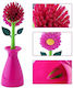 Veltihome 33645 Plastic Cleaning Brush with Handle Pink