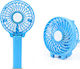 USB Handheld Fan Rechargeable Battery 1300mAh Blue Handy Mini Fan 3.7V