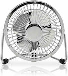 Nedis USB Office/Home Rotating Fan Silver Metal Mini Fan FNDK1CR10