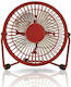 Nedis USB Office/Home Rotating Fan Red Metal Mi...