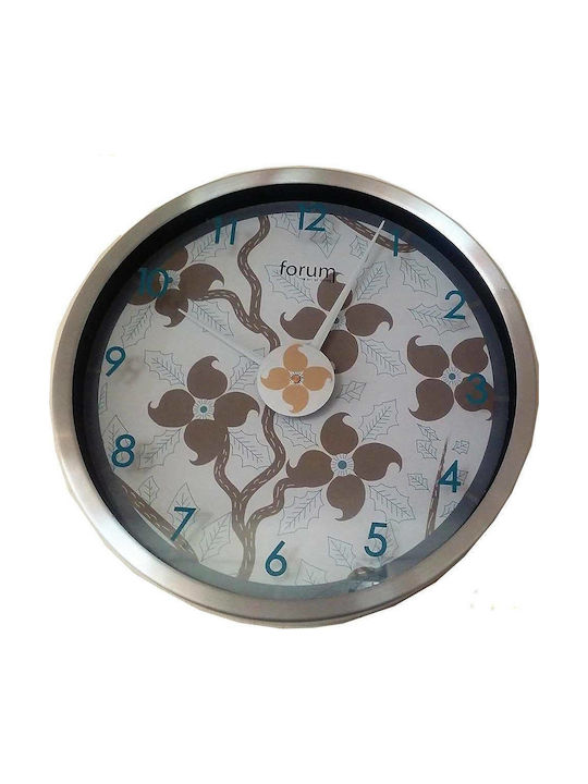 Στρογγυλό Wall Clock Metallic Silver Ø30cm