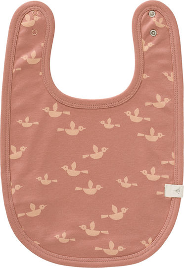 Fresk Birds Bib from 100% Cotton with Button Orange