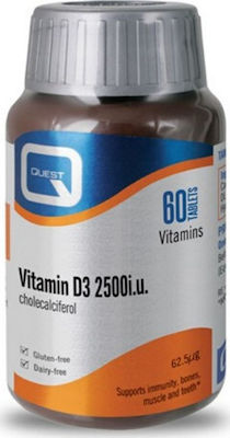 Quest Vitamin D3 Cholecalciferol Vitamin for Immune System Boost 2500iu 60 tabs